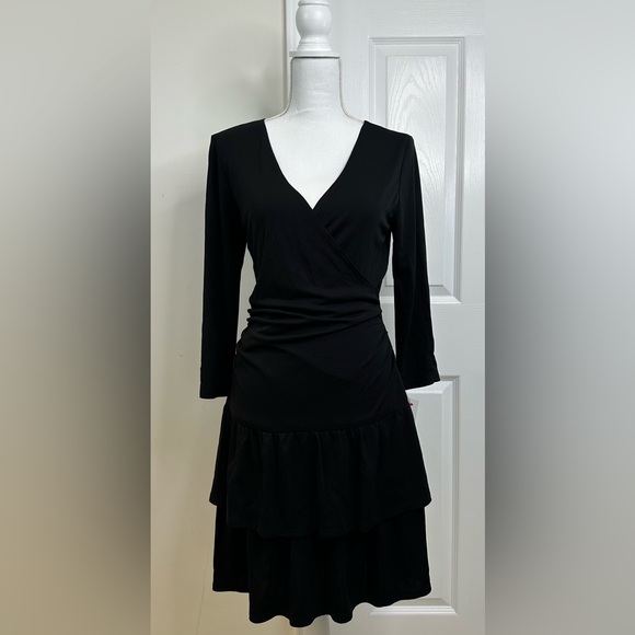 BLACK ABS by Allen Schwartz Tiered 3/4 Sleeve Dress size L - Picture 1 of 5